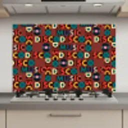 Bruin - Retro - Disco - Patroon keuken achterwand spatscherm klein 900 -3d_website