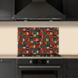 Bruin - Retro - Disco - Patroon keuken achterwand spatscherm klein 900 -sfeer1