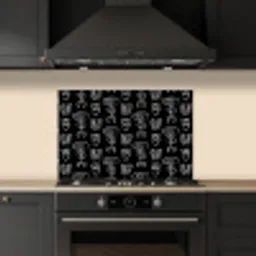 Penseel - Bogen - Lijnen - Wit keuken achterwand spatscherm klein 900 -sfeer1