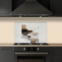 Penseelstreken - Balans - Beige - Bruin keuken achterwand spatscherm klein -sfeer1
