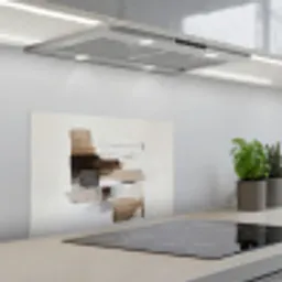 Penseelstreken - Balans - Beige - Bruin keuken achterwand spatscherm klein -3d_schuin