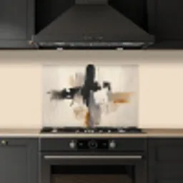Penseelstreken - Ruw - Abstract - Beige keuken achterwand spatscherm klein -sfeer1