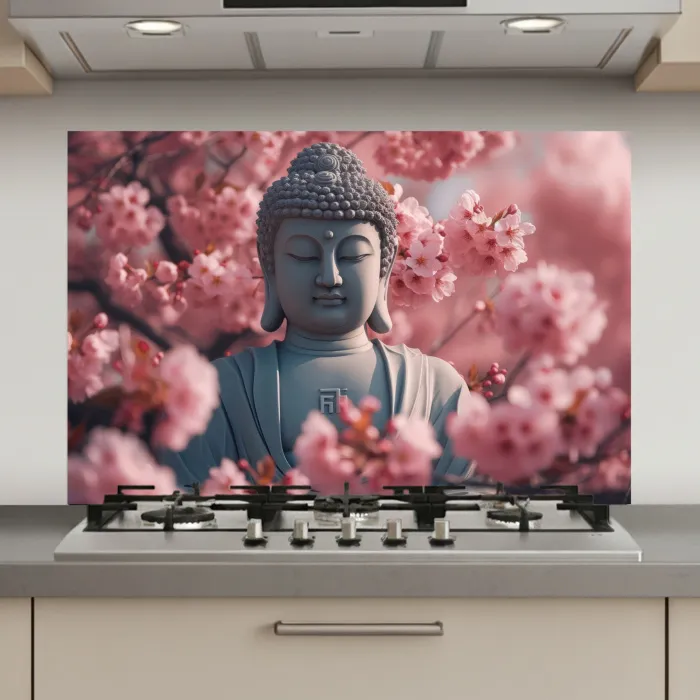 Boeddha - Beeld - Sakura - Buddha - Kersenbloesem keuken achterwand spatscherm klein -3d_website