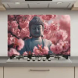 Boeddha - Beeld - Sakura - Buddha - Kersenbloesem keuken achterwand spatscherm klein -3d_website