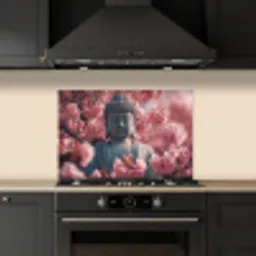 Boeddha - Beeld - Sakura - Buddha - Kersenbloesem keuken achterwand spatscherm klein -sfeer1