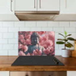 Boeddha - Beeld - Sakura - Buddha - Kersenbloesem keuken achterwand spatscherm klein -sfeer2