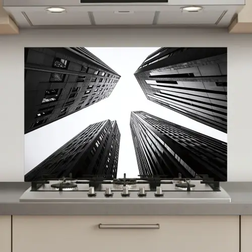 Gebouwen - Lucht - Zwart keuken achterwand spatscherm klein -3d_website
