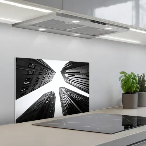 Gebouwen - Lucht - Zwart keuken achterwand spatscherm klein -3d_schuin