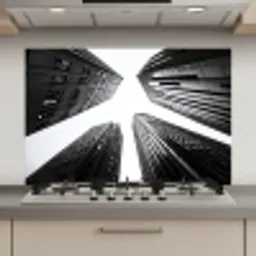 Gebouwen - Lucht - Zwart keuken achterwand spatscherm klein -3d_website