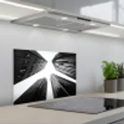 Gebouwen - Lucht - Zwart keuken achterwand spatscherm klein -3d_schuin