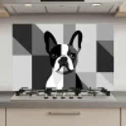 Buldog - Zwart - Abstract - Vlakken keuken achterwand spatscherm klein -3d_website