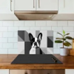 Buldog - Zwart - Abstract - Vlakken keuken achterwand spatscherm klein -sfeer2