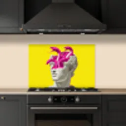 Buste - Slangen - Geel keuken achterwand spatscherm klein -sfeer1
