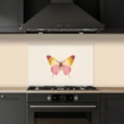Vlinder - Illustratie - Roze keuken achterwand spatscherm klein -sfeer1