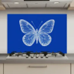 Vlinder - Wit - Getekend - Stippen keuken achterwand spatscherm klein -3d_website