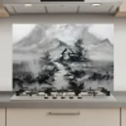 Hut - Grijs - Bergen - Mistig keuken achterwand spatscherm klein -3d_website
