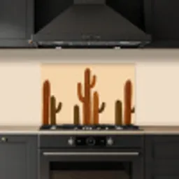 Cactus - Woestijn - Zand - Bruin keuken achterwand spatscherm klein -sfeer1