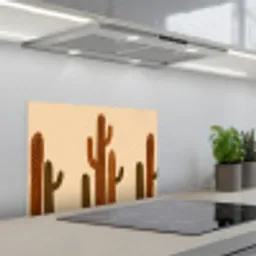 Cactus - Woestijn - Zand - Bruin keuken achterwand spatscherm klein -3d_schuin