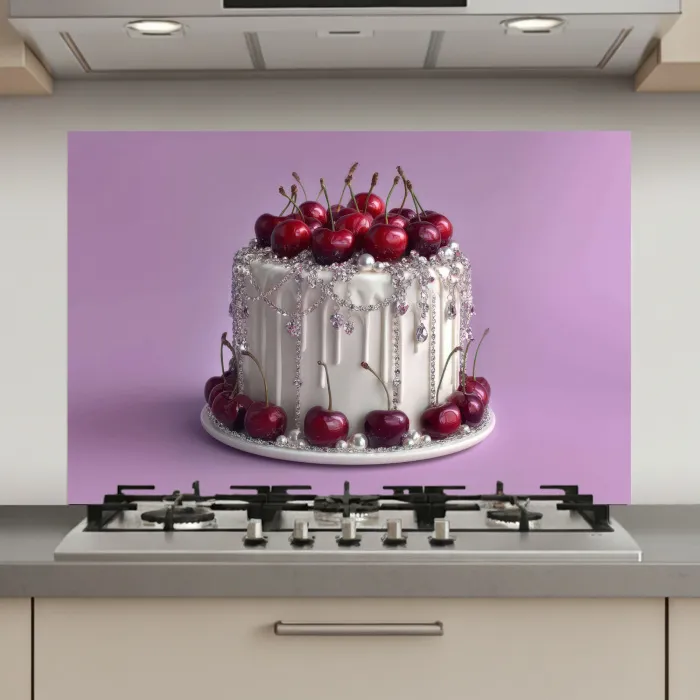Taart - Kersen - Juwelen - Rood keuken achterwand spatscherm klein -3d_website
