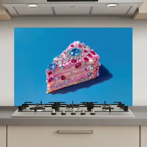 Taart - Edelstenen - Glitters - Roze keuken achterwand spatscherm klein -3d_website