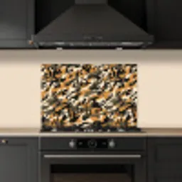 Camouflage - Aardetinten - Patroon keuken achterwand spatscherm klein 900 -sfeer1