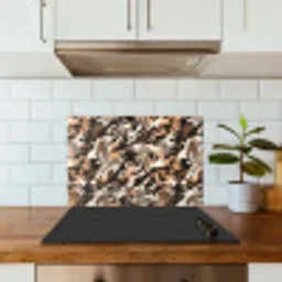 Camouflage - Patroon - Beige - Bruin keuken achterwand spatscherm klein 900 -sfeer2