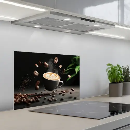 Cappuccino - Kop - Bonen - Bruin keuken achterwand spatscherm klein -3d_schuin