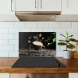 Cappuccino - Kop - Bonen - Bruin keuken achterwand spatscherm klein -sfeer2