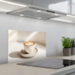 Cappuccino - Schuim - Schotel - Beige keuken achterwand spatscherm klein -3d_schuin