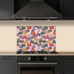 Cassette - Patroon - Roze keuken achterwand spatscherm klein 900 -sfeer1