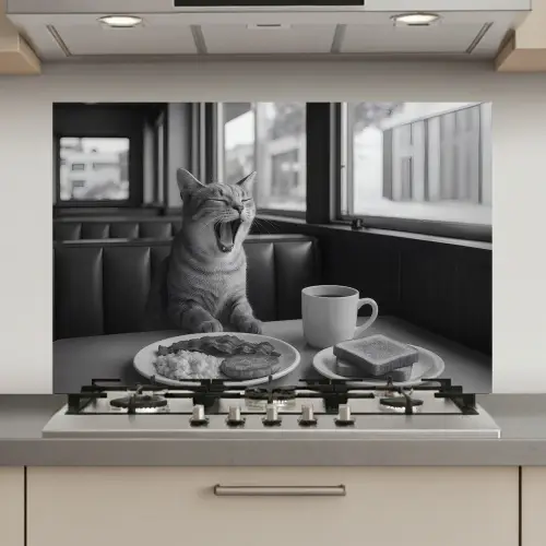 Kat - Koffie - Brood - Zwart keuken achterwand spatscherm klein -3d_website