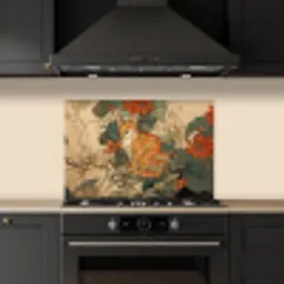 Kat - Sierlijk - Bloemen keuken achterwand spatscherm klein -sfeer1