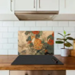 Kat - Sierlijk - Bloemen keuken achterwand spatscherm klein -sfeer2