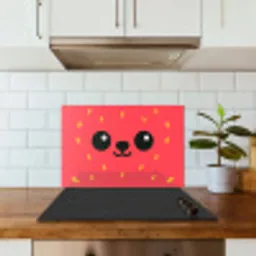 Kat - Aardbei - Cartoon keuken achterwand spatscherm klein -sfeer2