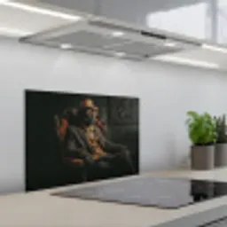Kat - Pak - Oranje - Sigaar keuken achterwand spatscherm klein -3d_schuin