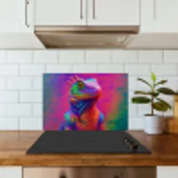 Kameleon - Dieren - Neon - Kleur keuken achterwand spatscherm klein -sfeer2