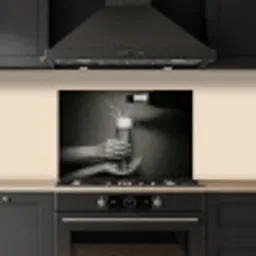 Champagnefles - Glas - Minimalistisch - Spetters keuken achterwand spatscherm klein -sfeer1