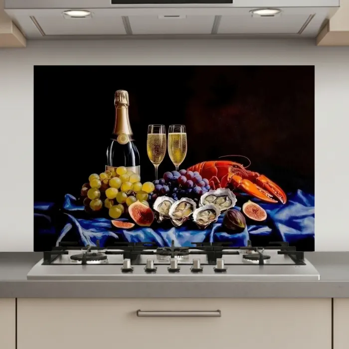 Champagne - Luxe - Oesters keuken achterwand spatscherm klein -3d_website