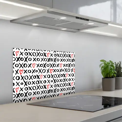 Tekens - Harten - Rood keuken achterwand spatscherm klein 900 -3d_schuin