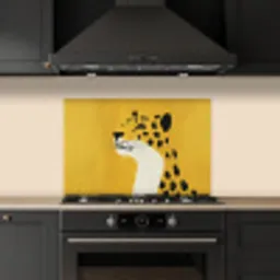 Cheetah - Illustratie - Geel keuken achterwand spatscherm klein -sfeer1