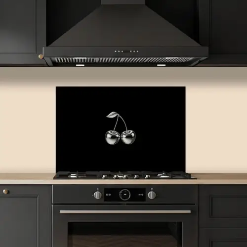Kers - Luxueus - Metallic keuken achterwand spatscherm klein -sfeer1