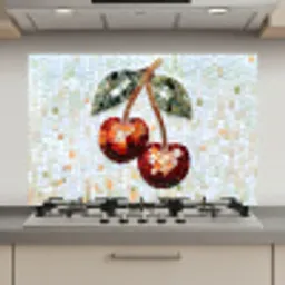 Kersen - Rood - Mozaïek - Blaadjes keuken achterwand spatscherm klein -3d_website