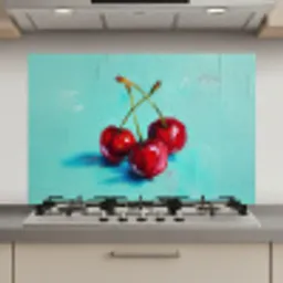 Kersen - Rood - Drie - Geverfd keuken achterwand spatscherm klein -3d_website