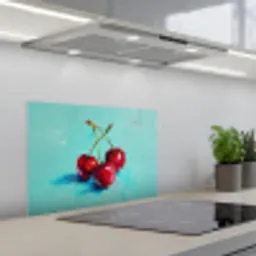 Kersen - Rood - Drie - Geverfd keuken achterwand spatscherm klein -3d_schuin