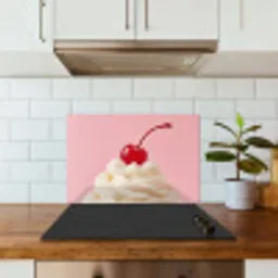 Kers - Slagroom - Roze keuken achterwand spatscherm klein -sfeer2