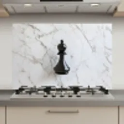 Schaakstuk - Loper - Zwart - Marmer keuken achterwand spatscherm klein -3d_website