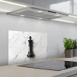 Schaakstuk - Koning - Zwart - Marmer keuken achterwand spatscherm klein -3d_schuin