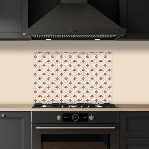 Chic - Bloemen - Patroon keuken achterwand spatscherm klein 900 -sfeer1