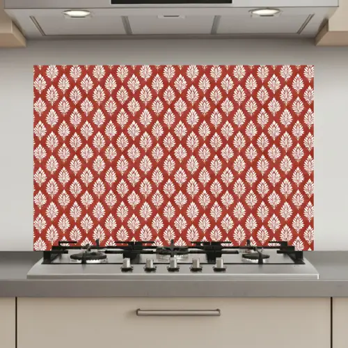 Chic - Patroon - Rood - Wit keuken achterwand spatscherm klein 900 -3d_website