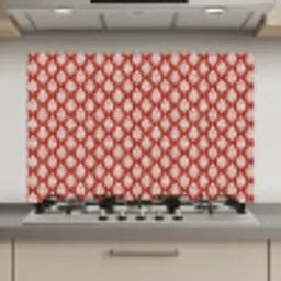 Chic - Patroon - Rood  - Wit keuken achterwand spatscherm klein 900 -3d_website
